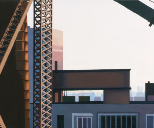 Queensboro, 2001, Gouache on linen, 10” x 30” Queensboro