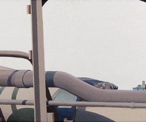 Brooklyn Bridge, 2002, Gouache on linen, 8” x 28” Brooklyn Bridge