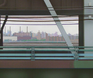View Through the Queensboro Bridge #3, 2003, Gouache on canvas mounted on wood, 8” x 24” View Through the Queensboro Bridge #3