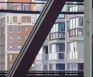 View South Through the Queensboro Bridge #2, 2003, Gouache on canvas mounted on wood, 5” x 19” View South Through the Queensboro Bridge #2